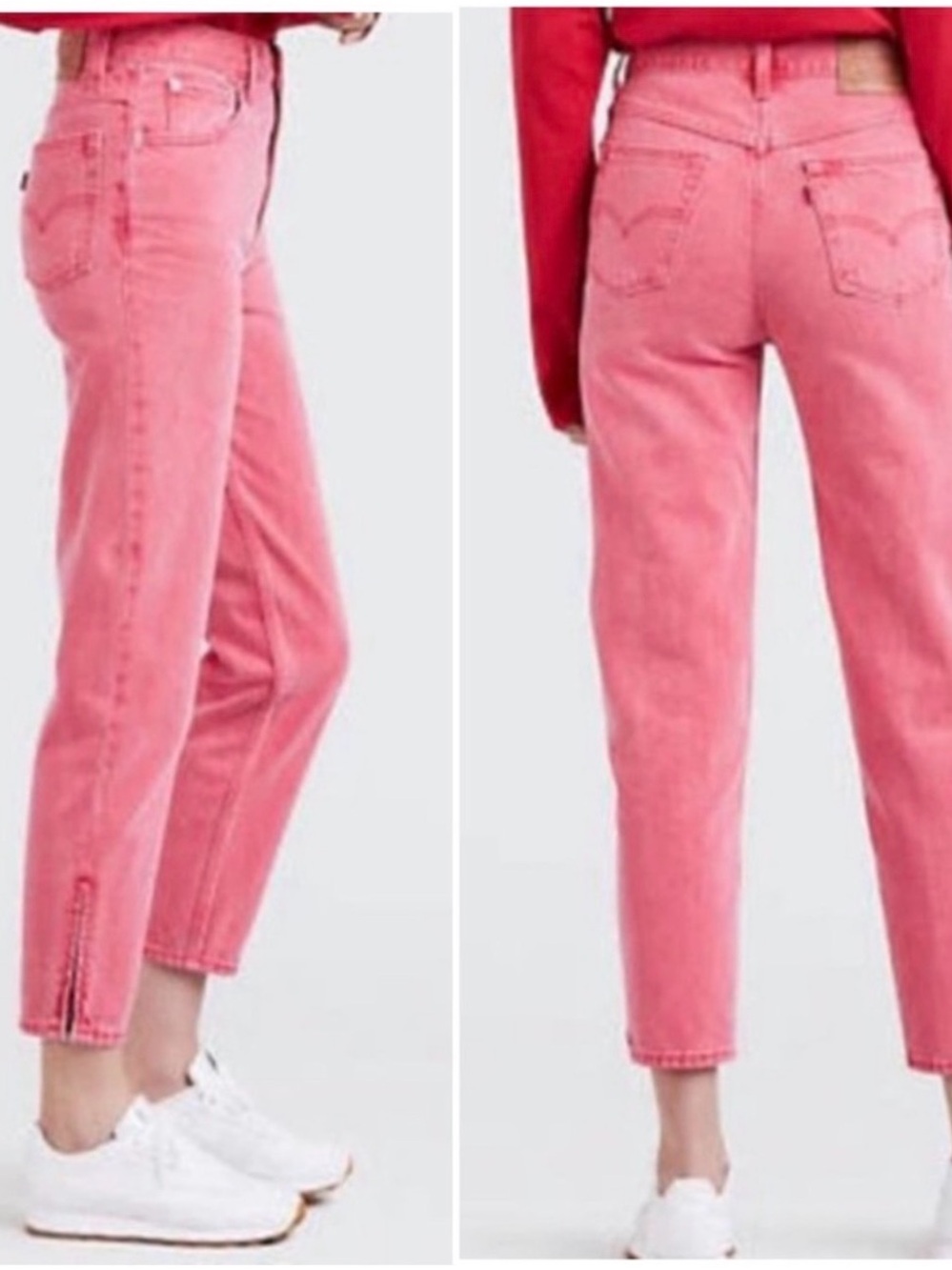 Levi's Mom Jeans High Rise Zipper Ankle pink Size 26